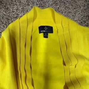 R&M Richards Vibrant Yellow Open Cardigan